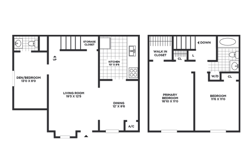 Middletown Trace floorplan 3 bedroom townhome