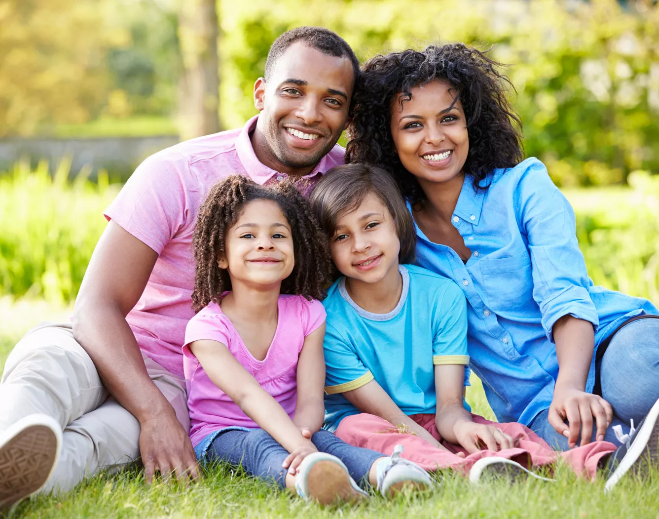 happy family at the bay
