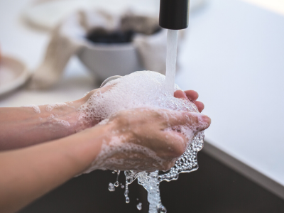 washing hands