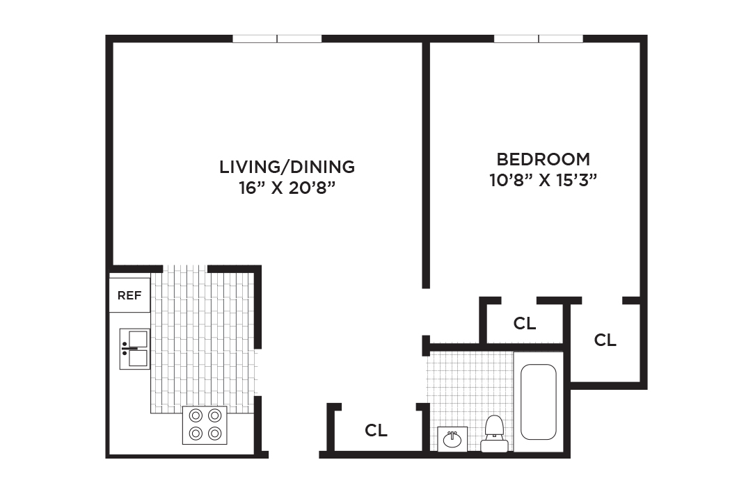 Carlyle Floorplans 1 bedroom