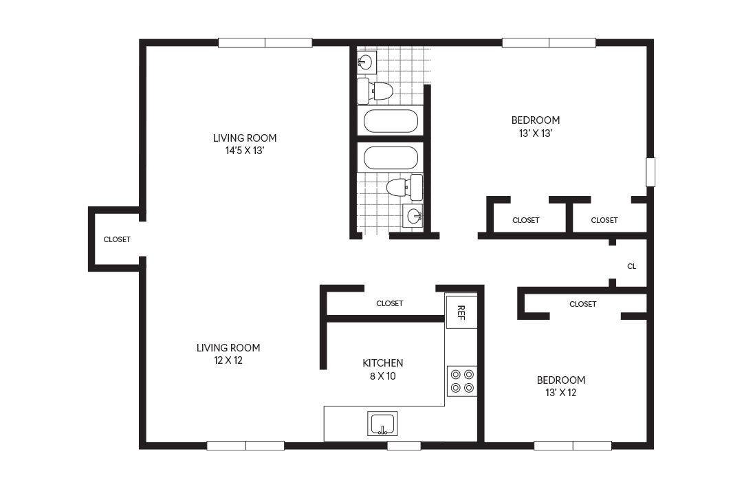 Kingston Terrace Floorplan 2 Bedroom