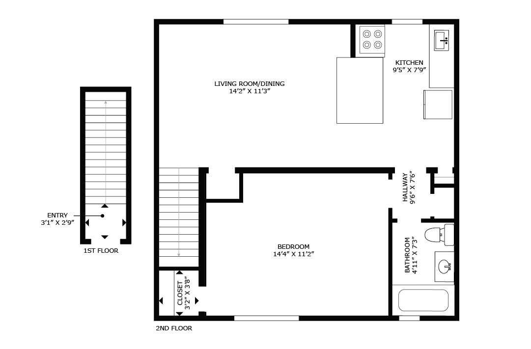 1 Bedroom Elite Floorplan