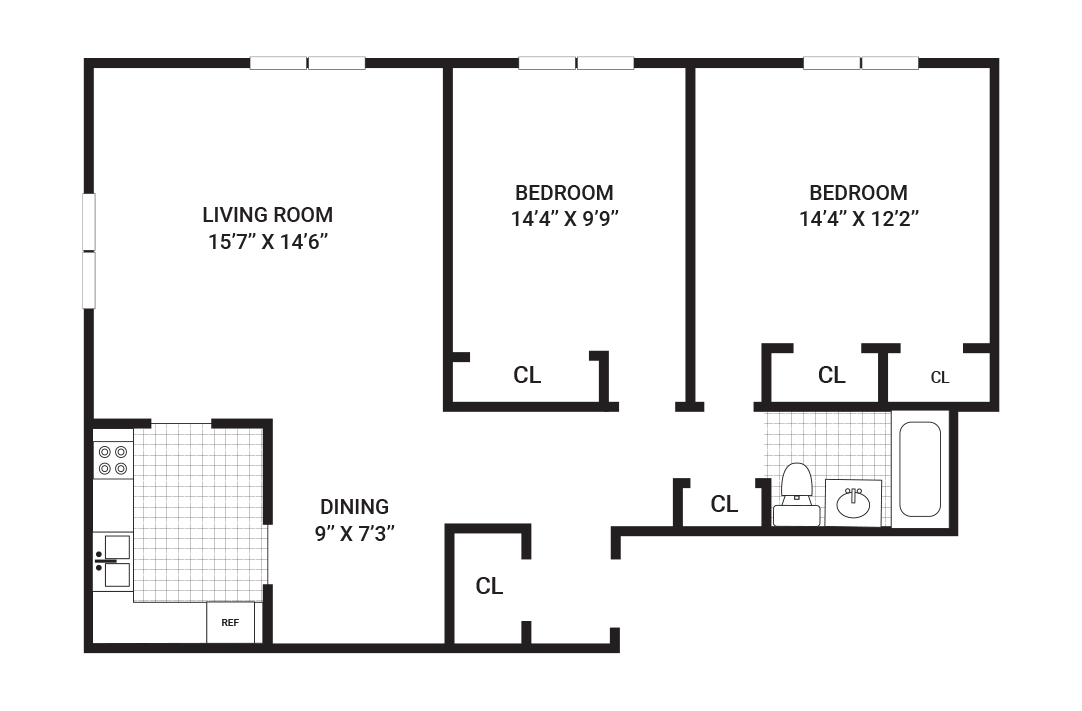 Stiles Manor Floorplan 2 bedroom