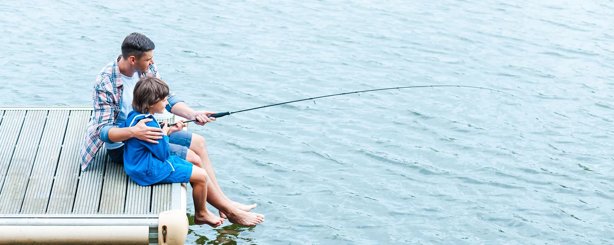 Father and son fishing